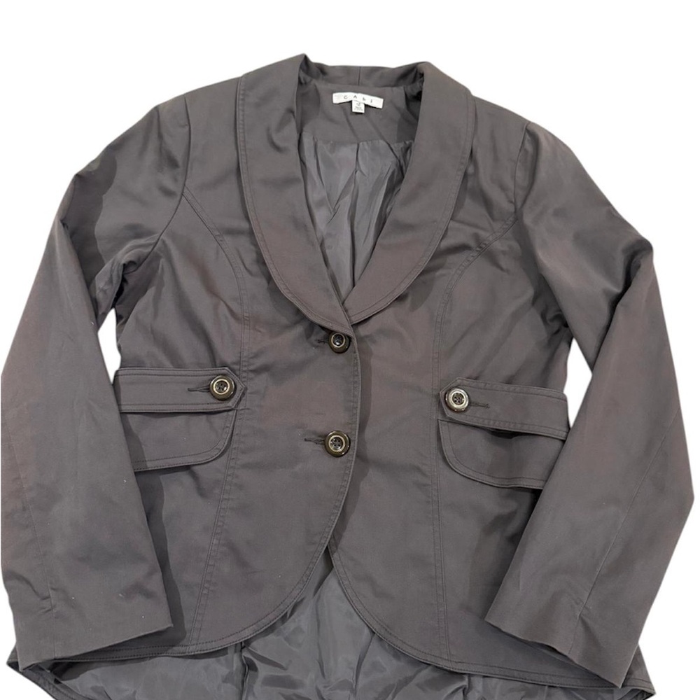 cabi Charcoal Gray‎ Tailored Blazer Peplum Back Style 769 Size 12